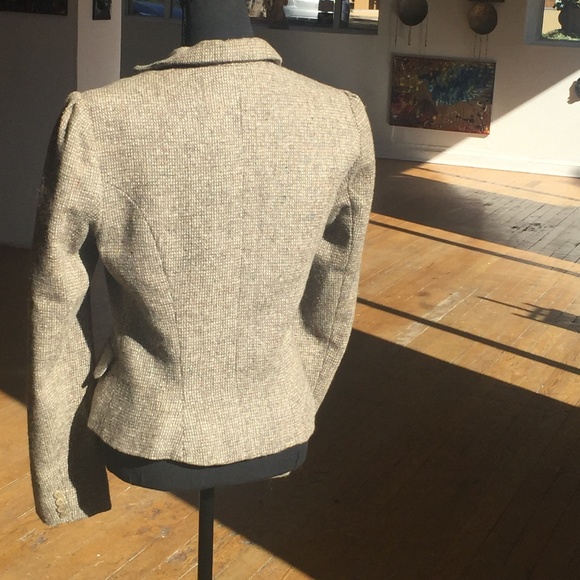 Custom made high waisted tweed vintage cottagecore beige and brown jacket - Picture 6 of 11